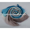 2015 New Fashion High Quality Yarn Dyed Wide 100% Wool Ombre Scarf For Lady